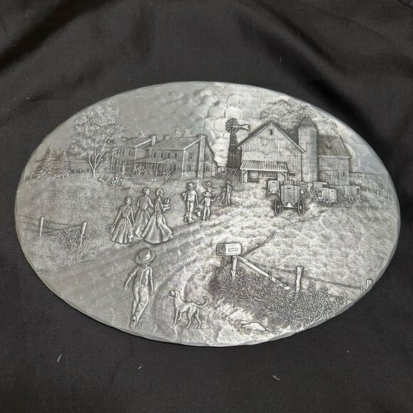 Vintage Wendell August Forge Amish Handmade Hammered Aluminum Oval Trivet - Picture 5 of 10